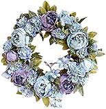 HOUSWEETY Hydrangea Wreath Door Wreath - Handcrafted Wreath for Home Wall Decor