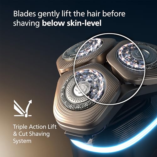 Philips Shaver i9000 Prestige Ultra, Wet & Dry Electric Shaver, Black, with Skin IQ Pro Technology, Triple Lift & Cut System, 360 Rotating NanoTech Precision Blades, 5 Shaving Modes, Model XP9405/31 - Image 3