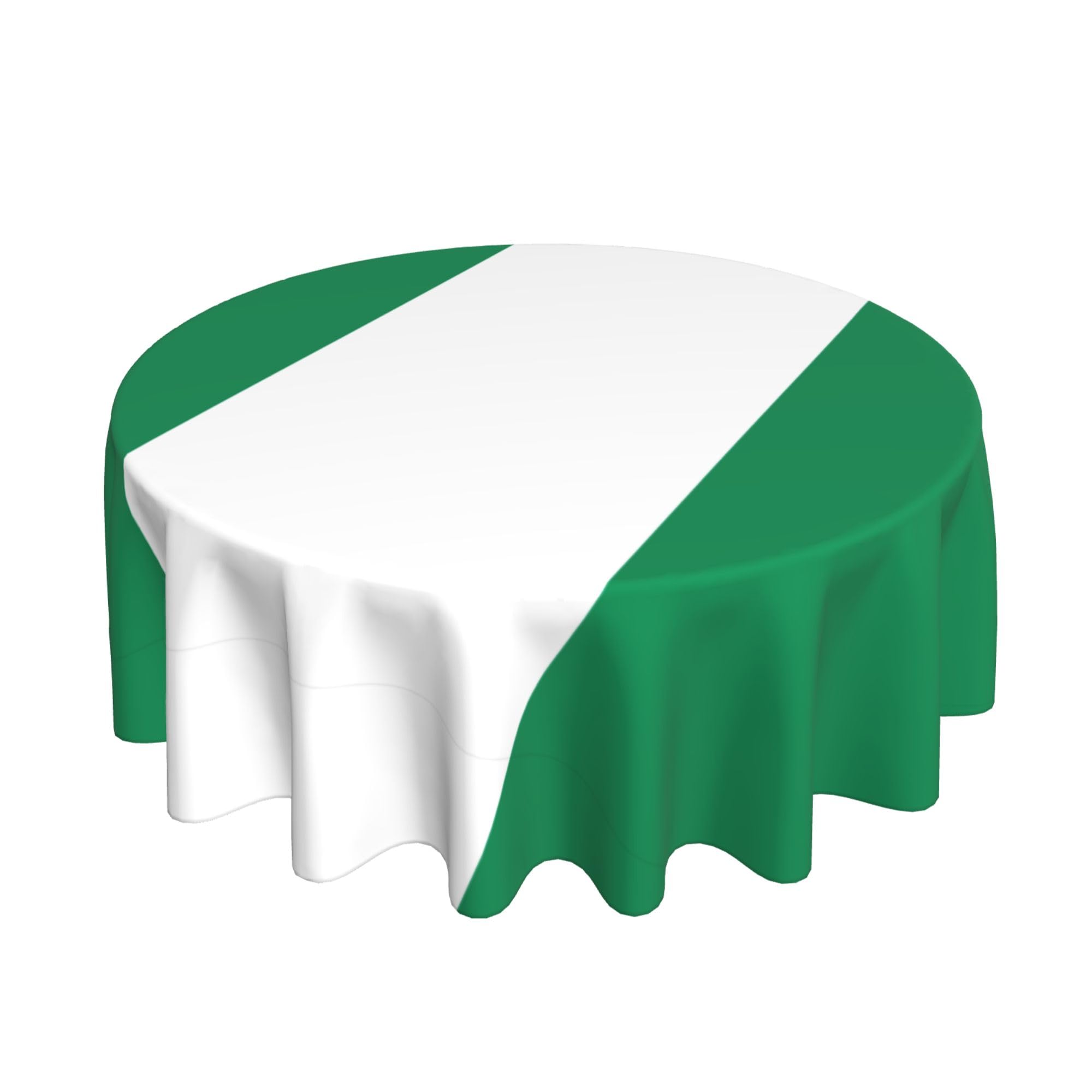 HLBSDM Flag of Nigeria 60" Restaurant Circle Decor Tablecloth Festive Table Cover Round Art Desk Cloth
