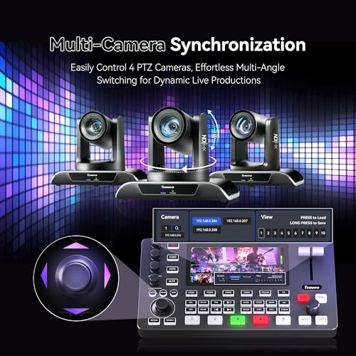 Image of Tenveo 4K60FPS HDMI Video Switcher Mixer, 4*SDI & 4*HDMI Input, 5CH Live Streaming Switcher, 5.5'' FHD Screen, 1080P60FPS Output, USB Video Recording, Support PTZ Camera and Controller, NDI Included