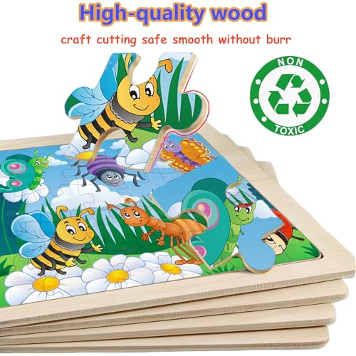 Rompecabezas de madera para niños de 4 a 6 años, 6 paquetes de 30 piezas miniatura 6
