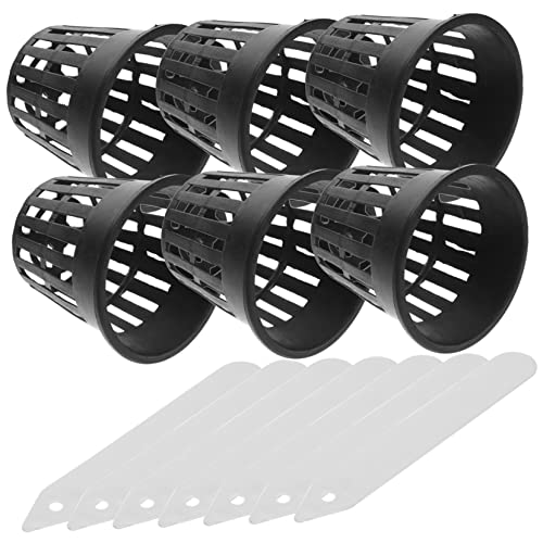 CIMAXIC 1 Juego Cesta de Cultivo hidropónico suculentas decoración Jardin decoración jardín Decoración de jardín Jardinera de plastico Grande canastas para Plantas macetas PP、PVC Black