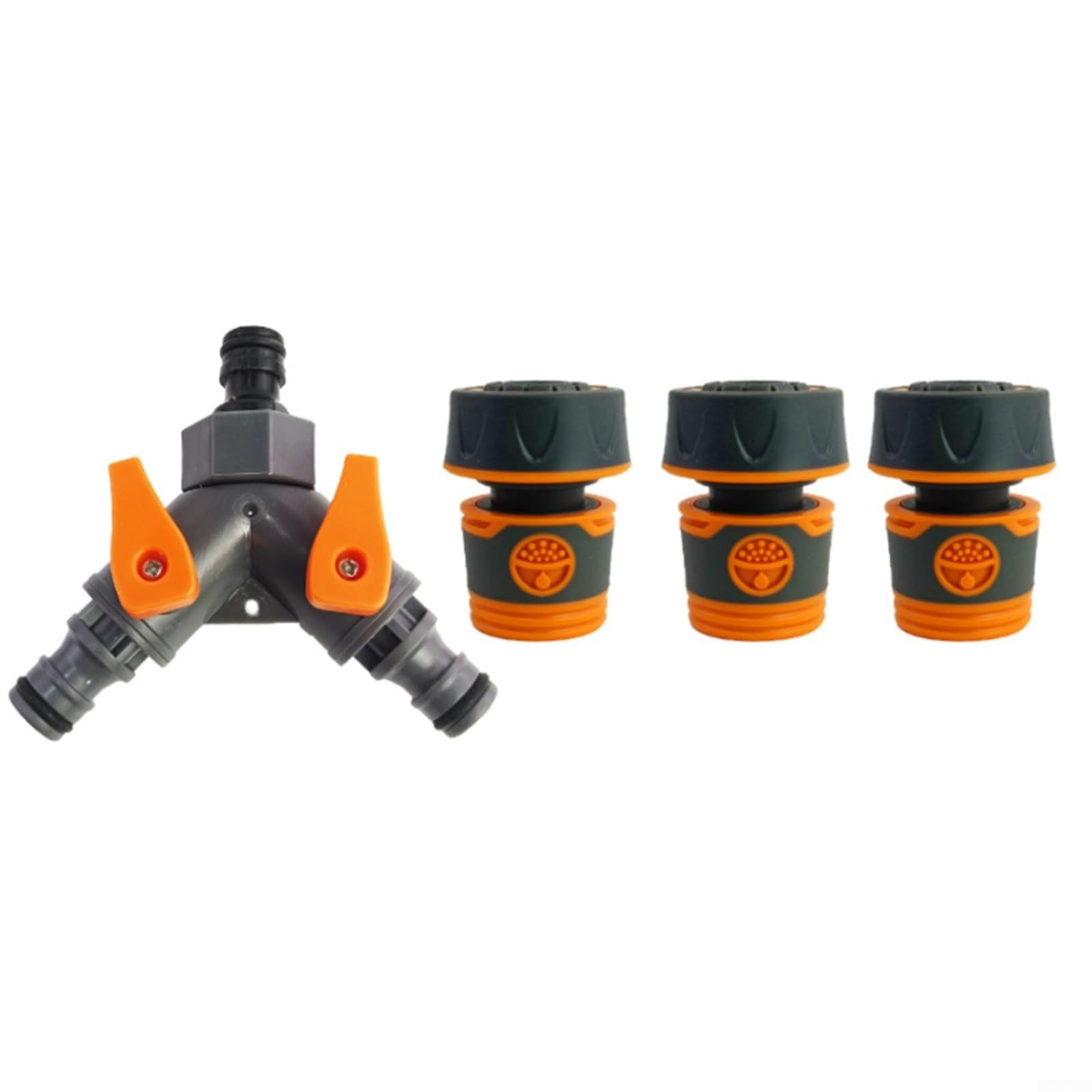 Evenoonest 3 Way Garden Hose Splitter, Plastic with 3 Male Quick Connect Fittings and Individual Shut Off Valves for Outdoor Watering Washing Machine, Garden Hoses(3/4in)