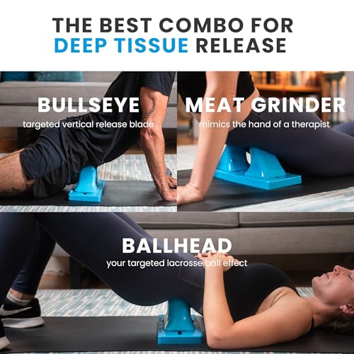 Image of Thrival Deep Tissue Pro - Fully Adjustable Psoas, Back and Hip Flexor Muscle Release Tool with Thrival App for Targeted Routines, Deep Tissue, Trigger Point Massage (Blue) - Made in USA