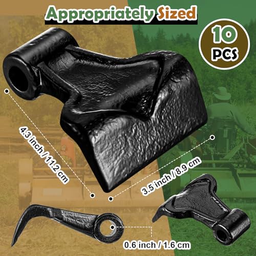 Image of Threlaco 10 Pcs 3.5 Inch Wide Replacement Steel Flail Hammer Blade Flail Mower Blades for Tractor Mowers