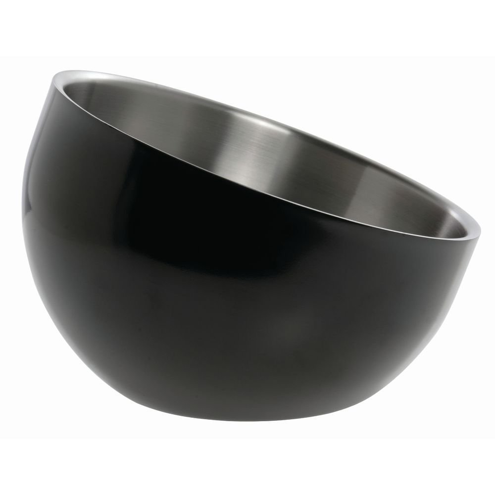 Serving Bowl Black Stainless Steel with Double Walls Angled - 9 1/2 Dia by HUBERT – Stainless Steel, Black, Model TBD-2-BLACK