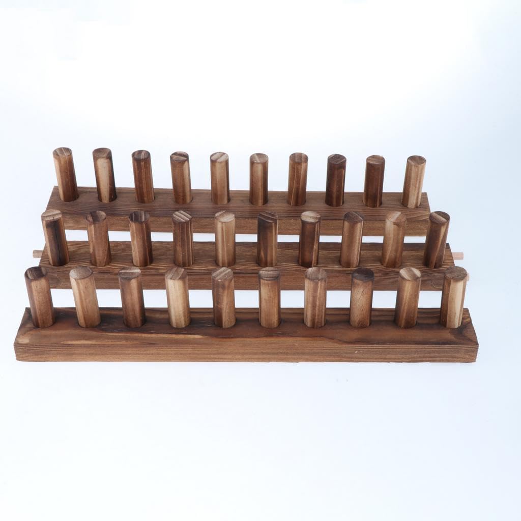 Wooden Knitting Loom for Chunky Blankets, 46 Inches, 3 Sections, Adjustable Size, Beginner Friendly (Brown)