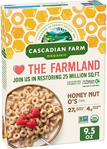 Cascadian Farm Organic Honey Nut O's Cereal, 9.5 oz