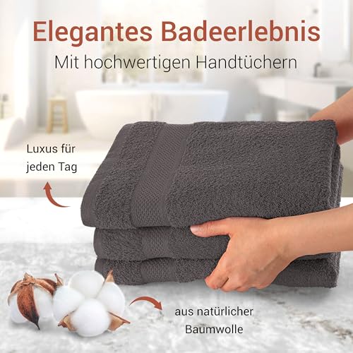 Textilschmied 8-TLG. Handtuch Set mit Aufhängeschlaufe für Badezimmer aus 100% Baumwolle- Oeko TEX 100 - weich, saugstark, lichtbeständig & langlebig - 2 Badetücher, 2 Handtücher, 4 Waschlappen – Bild 7