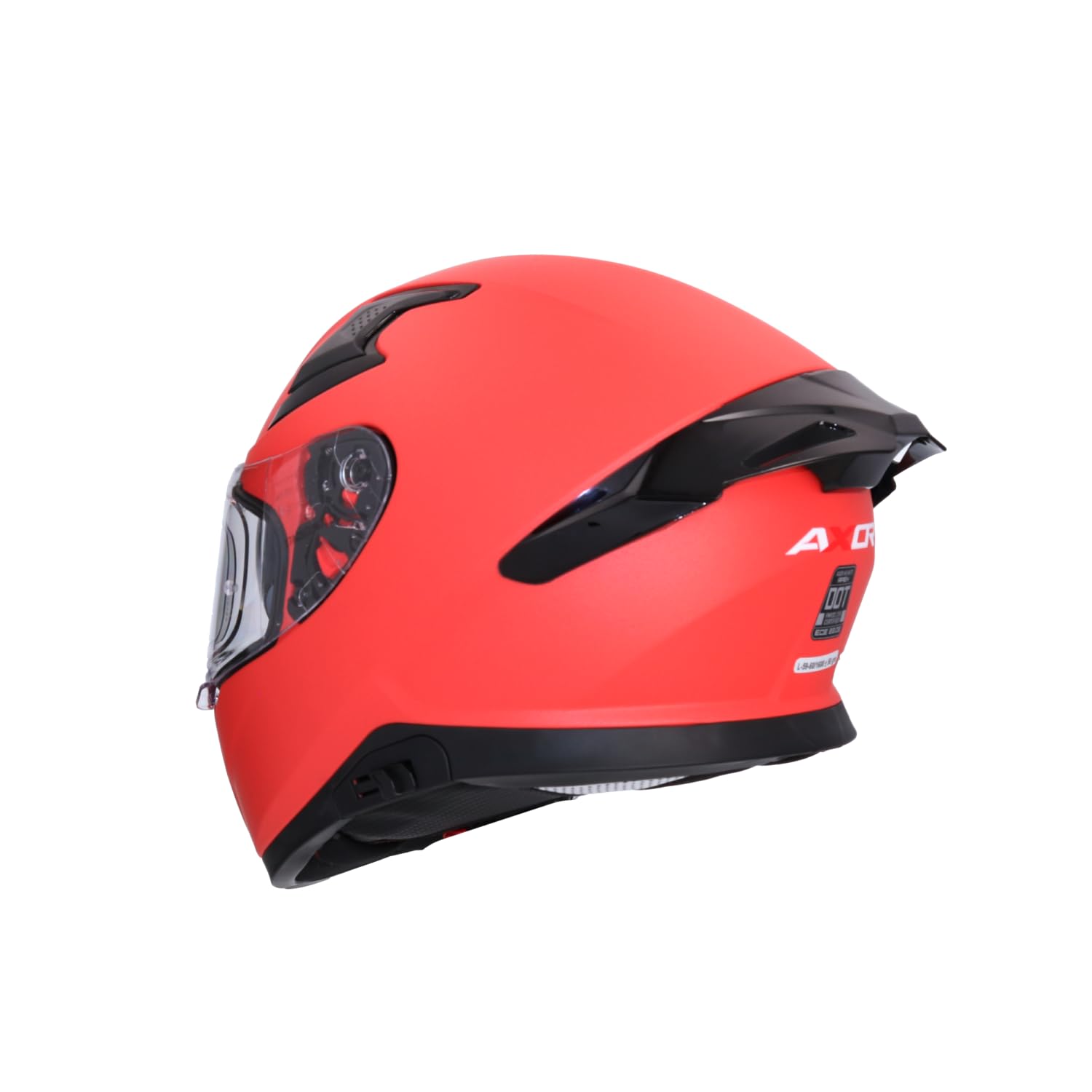 Casco AXOR Apex Solid Casco Integral de Moto Rojo Mate con Pantalla Extra y Lente Solar, Diseño Deportivo, Talla XS