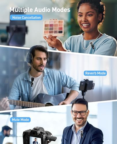 3-in-1 mini microphone for iphone wireless lavalier microphones for iosandroidcamera - noise reduction lapel mic forlive stream - hidefsound for video mavericks dignified black