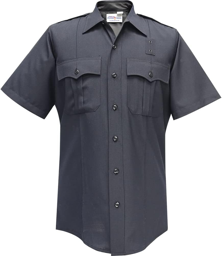 FLYING CROSS Men's Deluxe Year Round Uniform Shirt Sz 16.5 Navy