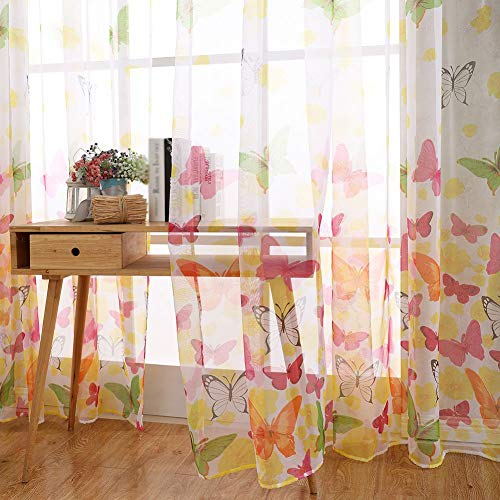 Daxin Butterfly Panel Scarf Window Curtain Screens Balcony Sheer Valances Home