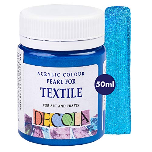 Decola Pintura Textil Efecto Purpurina Azul 50ml | Colores Con Alta Pigmentación | Hecho Por Nevskaya Palitra