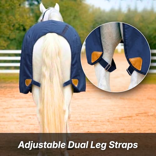 Nylon Horse 420D Stable Sheet | Breathable & Durable Horse Sheet | Keeps Coat Clean, Smooth & Shiny | Adjustable Fit Summer Sheet (60"– 86" Sizes) - Image 4