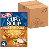 Batchelors Cup a Soup Chicken Noodle Instant Soup, 4 Sachets Per 94 g Box (Total 9 Boxes = 36 Sachets)