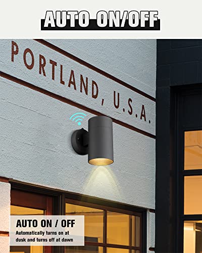 Image of Ken & Ricky Dusk to Dawn Outdoor Wall Sconce Lights,Cylinder,Black,1 PK