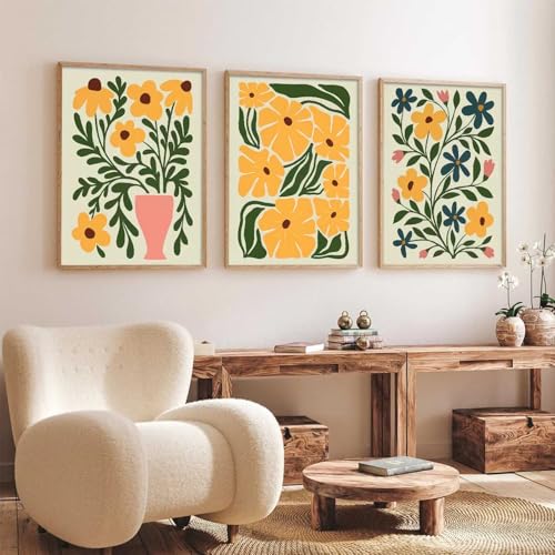 Image of kotart Boho Art Home Decoration Painting | Paintings With Frame For Living Room Bed Room Hotel Wall Decor Digital Reprint Set of 3 (10X13 inch)