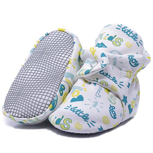 Image of Ella Bonna Baby Booties Organic Cotton Muslin Newborn Baby Slippers Baby Boy Booties, Infant Girl Booties, 6-12 months, 0-6 Months, 12-18 Months, 0-3 Months, 18-24 Months, Toddler Shoes