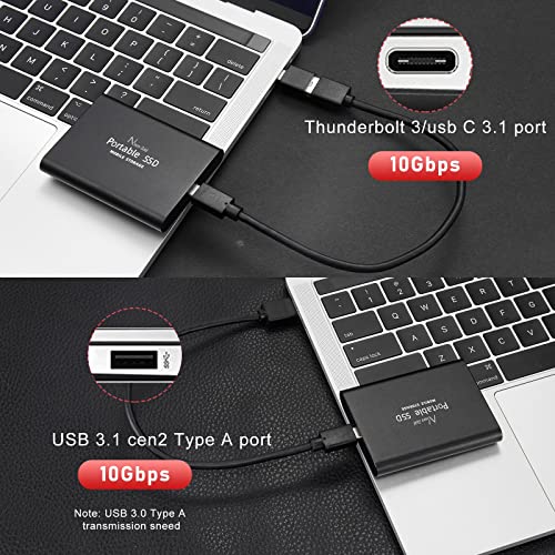 Image of SSD USB 3.1 External Solid State Drives Hard Disk for PC Laptop 2TB Red (500GB Black)