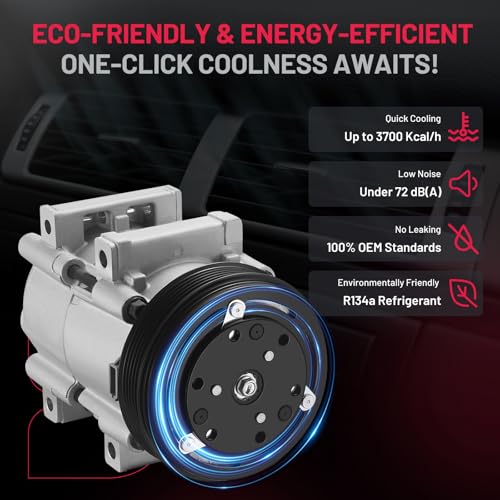 BDFHYK Air Conditioning A/C Compressor 61813 Compatible with Ford Explorer 1991-2003, Ranger 1990-2011, Compatible with Mazda B3000/B4000/B4000, Navajo