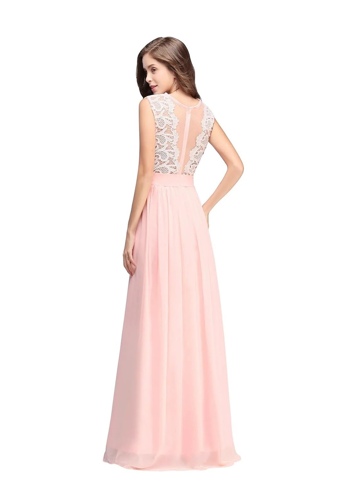 Vestido Dama de Honor Vestido de Dama Honor Encaje, Escote corazón y Cremallera Superior Acolchada Ganchillo en la Espalda, for Ocasiones Especiales for Boda para la Boda
