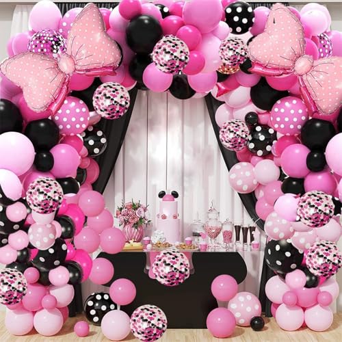 Image of 36 Inches Bow Foil Balloon Huge Bowtie Pink Balloon for Baby Shower, Wedding, Kids Theme Party Decoration (Pink 5)