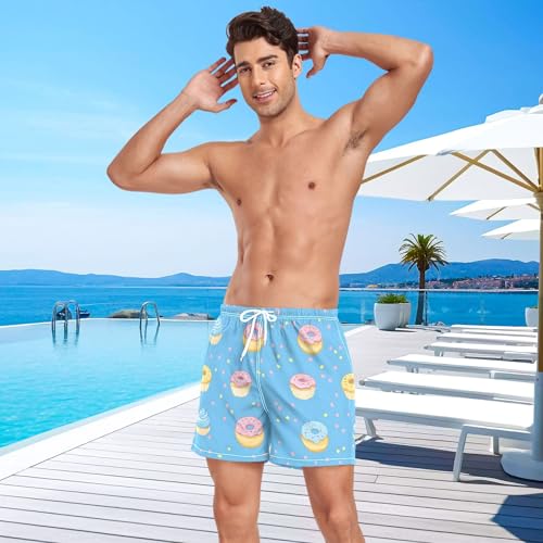 xigua Cupcakes Mens Swim Trunks with Liner, 5 inch Quick Dry Mens Boardshorts for Beach4