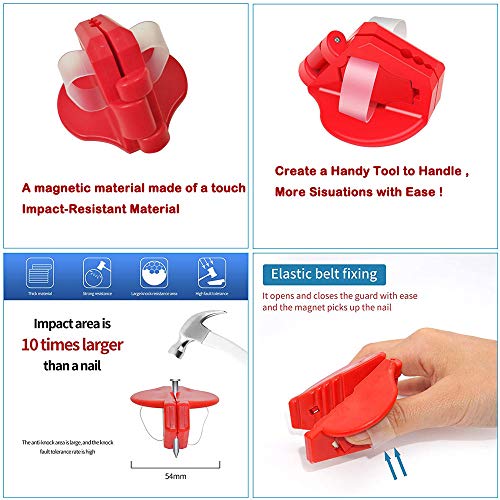 Upgrade Finger Protector for Hammering Nails,Nail Protector- Nail Holder Hand Tools (Pack of 2) - for Nails,Finish Nails,Small Screws, and Staples, Avoid Hitting The Fingers