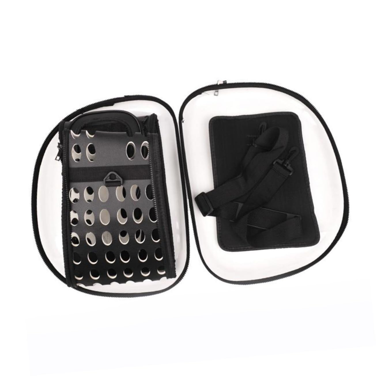 Trasportino Zaino per Gatti e Cani Pieghevole Nero in Pvc