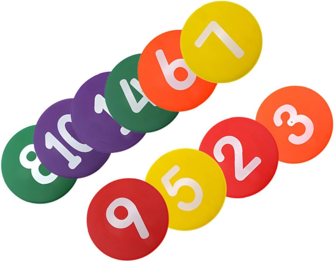 VICASKY 10pcs Football Training Sign Discs Agility Markers for Soccer Basketball and Sports Drills Lightweight Random Colors Training Equipment