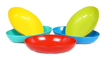 Luxansa Unbreakable Microwave Safe Oven Mixing Set of 4 Square Plastic Bowls Serving for Kitchen Snacks, Salad, Cake, Unique Dessert Dinning Table Making Set Ice Cream Dry Fruits Freezer Safe for Kitchen ( 21 x 5 x 5 CM, 500 ML, Eclipse )