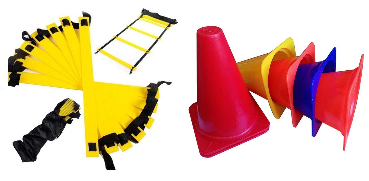SIMRAN SPORTS Agility Training Fitness Set with 4 Meter Ladder | 10 Pc 12 Inch Cone Marker-image-31