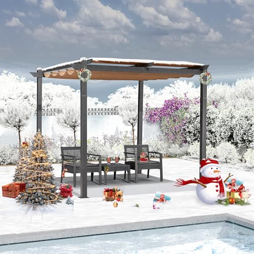 PURPLE LEAF Pergola 3×3 m Aluminium Garten Pavillon Wasserdicht Sonnendach...