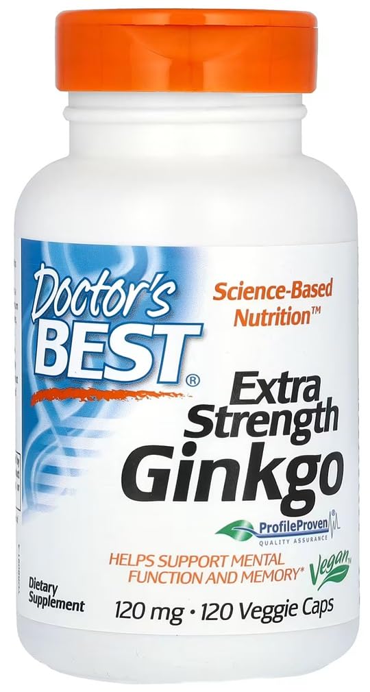 Doctor's Best - Extra Strength Ginkgo | Unterstützung für kognitive Funktion und Durchblutung - 120 Kapseln