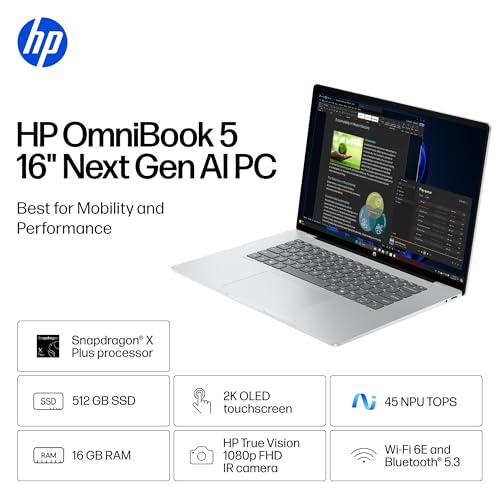 HP OmniBook 5 NGAI 16-fb0000nr 16" Snapdragon X Plus 16GB 512GB miniatura 2