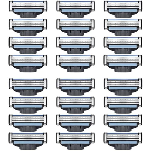 24 Stk Rasierklingen für Mach 3, Ersatzklingen für Nassrasierer Herren Rasierklinge Kompatibel mit Gillette Klingen, Rasierer Klingen Kompatibel für Mach 3