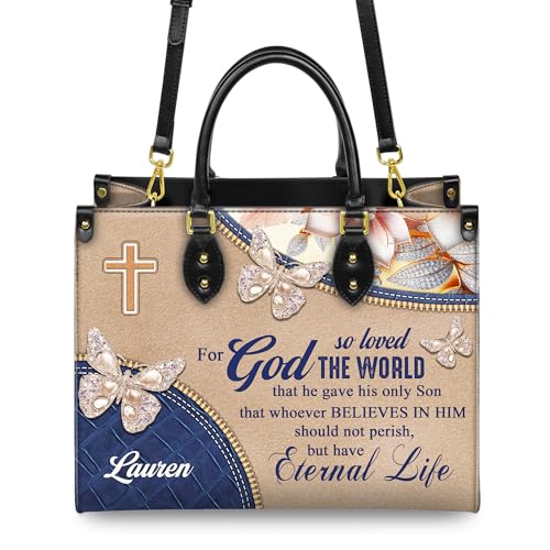 Personalized Leather Handbag with Your Name and Zipper, Perfect Gifts for Christian Women - Christmas Gifts4