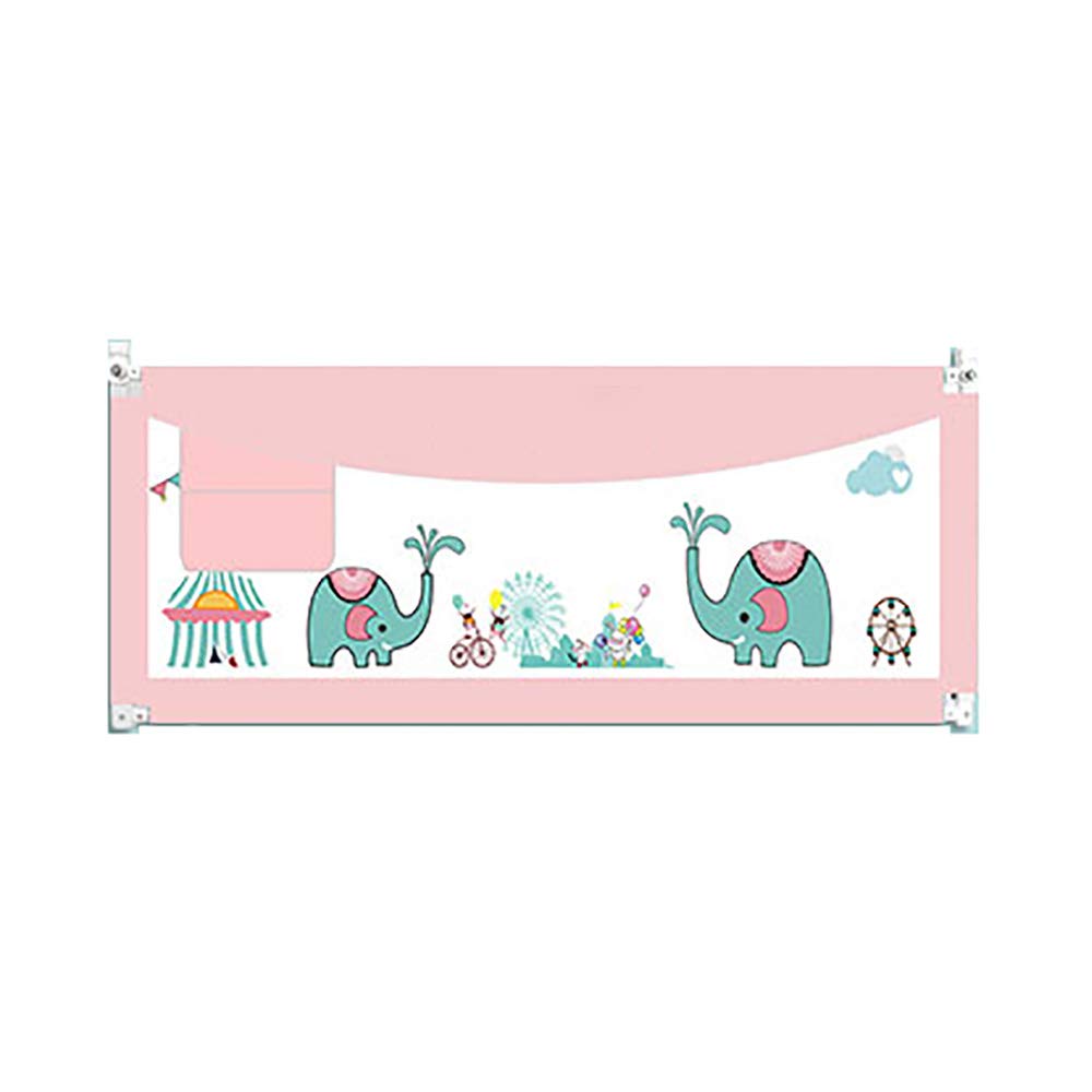 Barrière de lit 2,2 m rose avec levage vertical et hauteur réglable pour la sécurité des enfants
