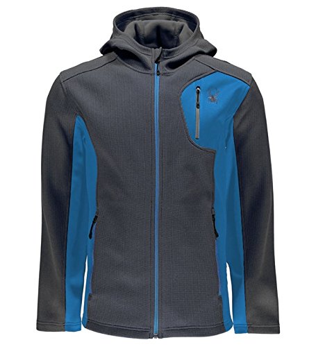 Spyder Men's Bandit Full Zip Light Weight Hoody Stryke Jacket, Polar/French Blue, Small