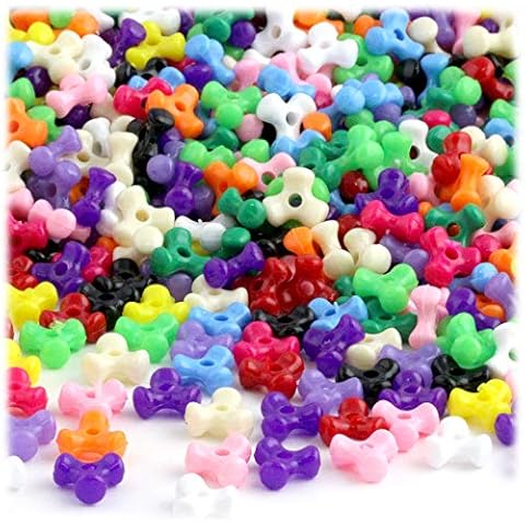 The Crafts Outlet 1,000pc Plastic, Opaque, Tri Beads, 10mm, Multi Mix Cover