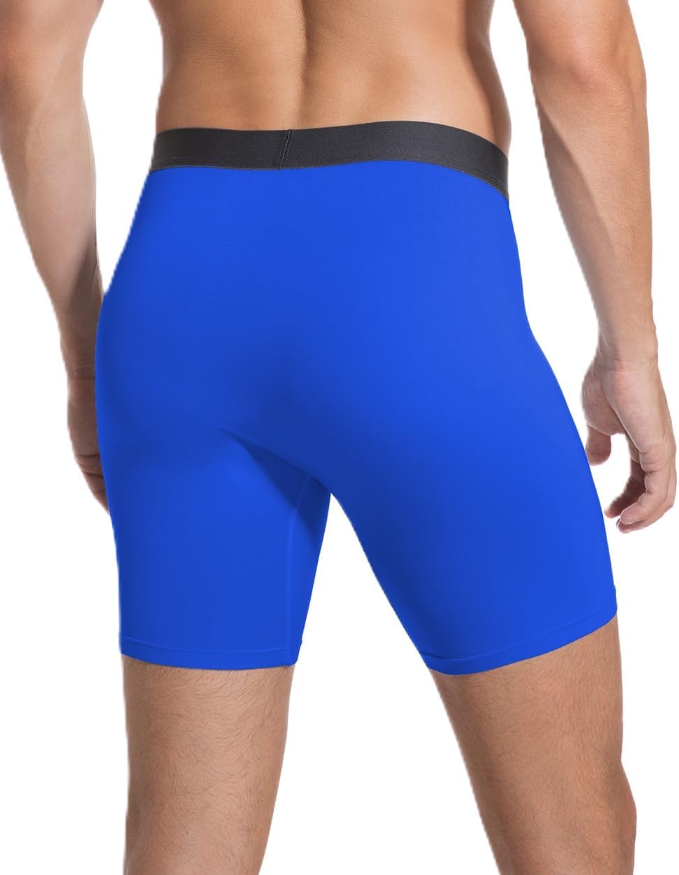 5 Pack Men's Underwear,Rayon Made From Bamboo Boxer Briefs,Ultra Soft Breathable,No Riding Up Long Leg - Image 2