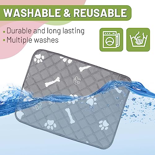 Image of PatiencET Washable Pee Pads for Dogs, 18'' x 24 inch Reusable Puppy Pads with Super Absorbent for Pet Training, Housebreaking and Incontinence, 2 Pack Puppy Potty Pads with Waterproof Bottom