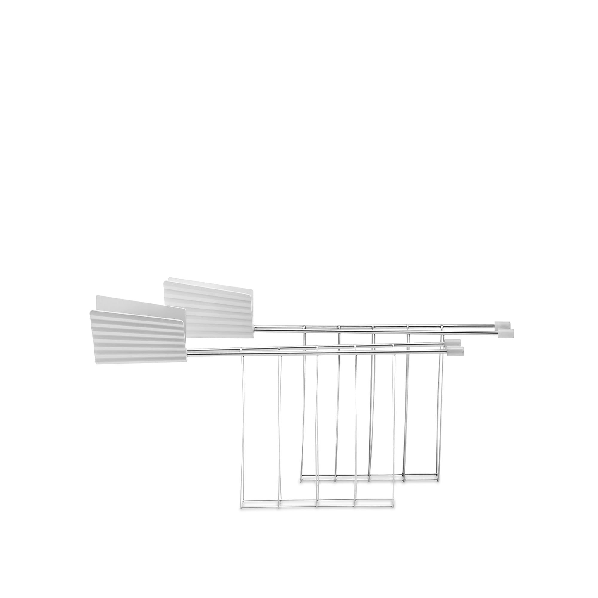 Alessi Plissé MDL08RA W - Design Set Bestehend aus Zwei Toasterzangen, aus Edelstahl und aus Thermoplastischem Harz, Weiß