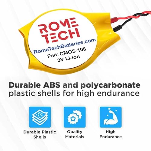 Miniatura 4 de Rome Tech CR1620 CMOS BIOS Batería para HP EliteBook 840 G7 - Batería de respaldo 3V RTC CR 1620 HP Laptop con 2 cables