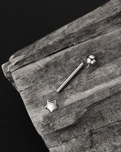 Jewseen G23 Implant Grade Titanium Tongue Piercing Jewelry Heart Tongue Rings Internally Threaded Tongue Barbell for Women Men4