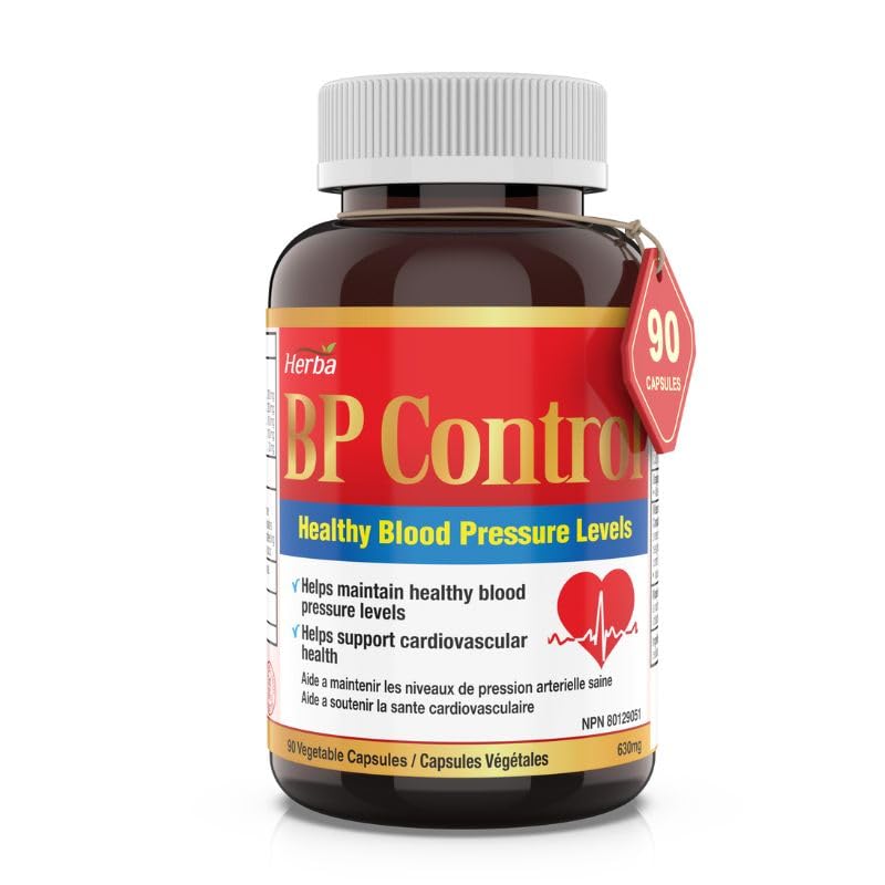 Herba Blood Pressure Supplement – 90 Capsules | 5 Natural Ingredients – CoQ10, Hawthorn, Quercetin, Green Coffee Bean Extract, and Olive Leaf | Helps Maintain Healthy Blood Pressure Levels | Supports Cardiovascular Health | BP Control