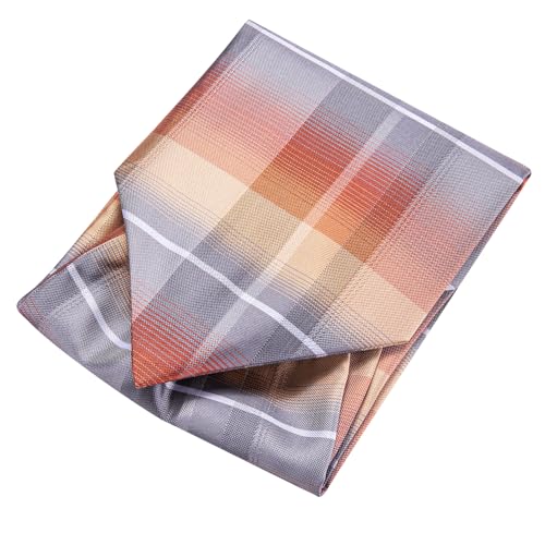 Image of Hi-Tie Silk Ascot for Men Self Tie Men's Cravat and Flower Lapel Pin Handkerchief Cufflinks Set for Wedding Party