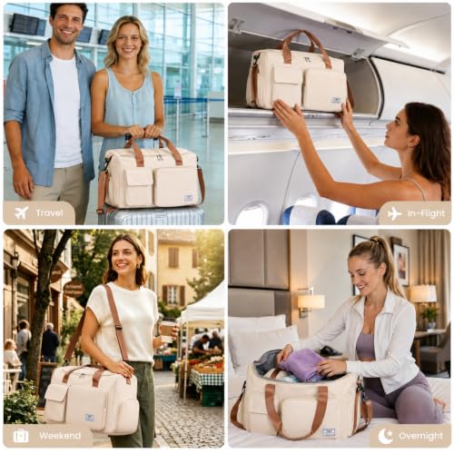 Image of FIORETTO Women's Gym Duffle Bag with Shoes Compartment, 30L Capacity, Ideal for Travel, Gym, Sports, Duffel, Weekender