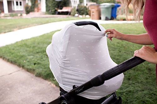 Baby Car Seat Cover Canopy And Nursing Cover Multi-Use Stretchy 3 In 1 Gift "Summit" By Copper Pearl #TOP7